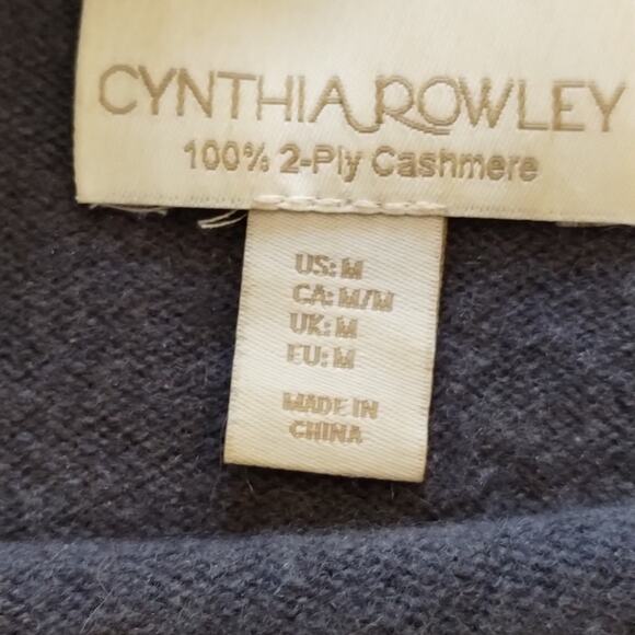 Cynthia Rowley 100% 2-ply Cashmere Taupe Gray Boxy Knit Boat-neck Sweater M - Picture 4 of 12